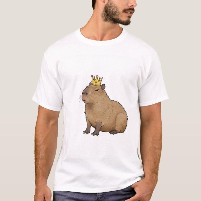 Capybara-Adel: Der König der Coolness. T-Shirt (Vorderseite)