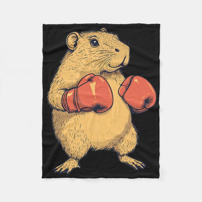 Capybara als Boxer-Funny Boxing verkleidet Fleecedecke (Vorderseite)