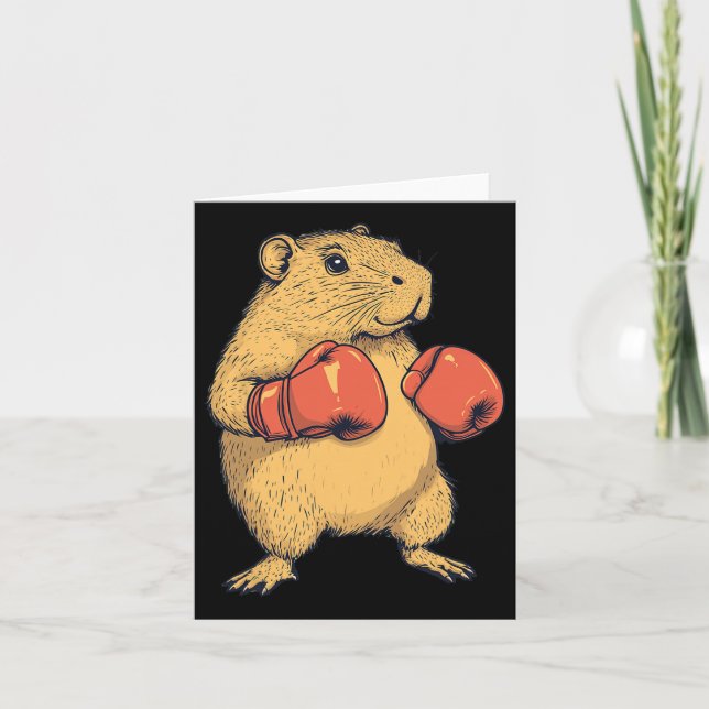 Capybara als Boxer-Funny Boxing verkleidet Karte (Vorderseite)