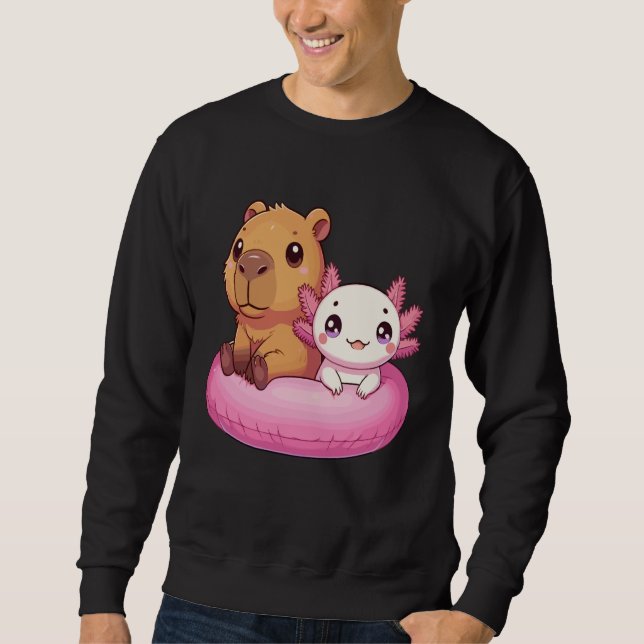 Capybara and Axolotl Kawaii Sweatshirt (Vorderseite)
