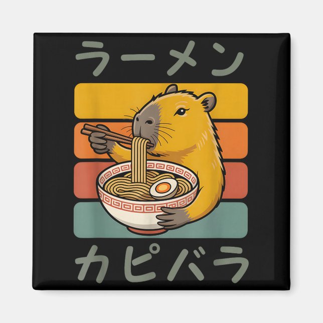 Capybara Anime Graphic Ramen Kawaii Japanese Vinta Magnet (Vorne)