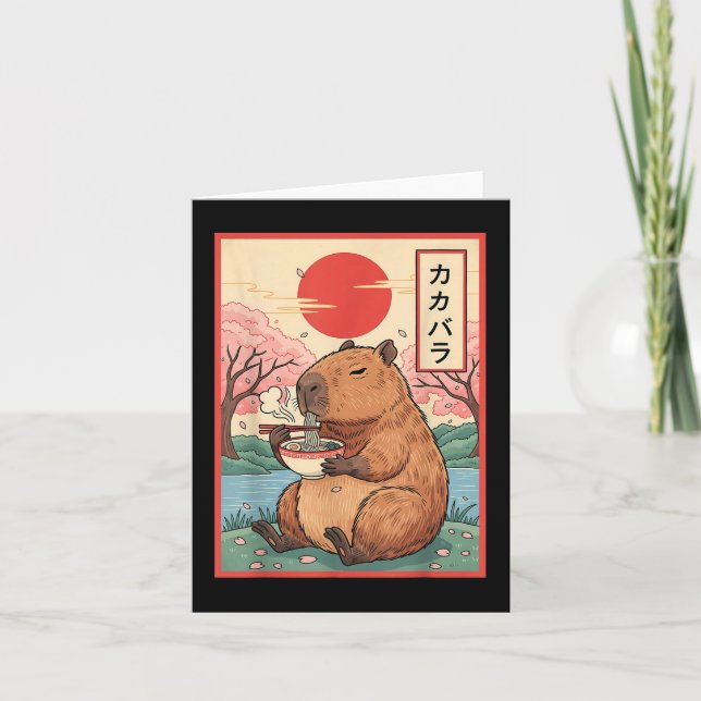 Capybara Anime Graphic Ramen Kawaii Japanischer Vi Karte (Vorderseite)