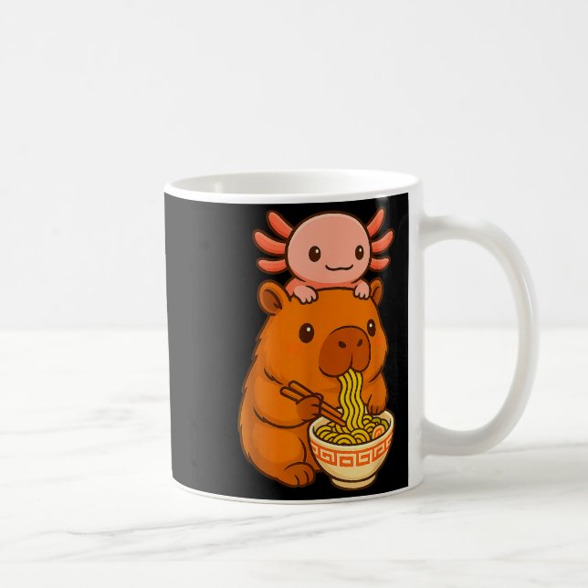 Capybara Anime Ramen Axolotl Funny Graphic Kawaii  Kaffeetasse (Rechts)