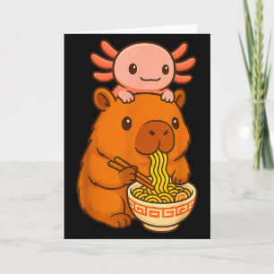 Capybara Anime Ramen Axolotl Lustige Grafik Kawaii Karte