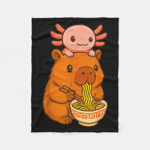 Capybara Anime Ramen Axolotl Lustiges Grafik Kawai Fleecedecke