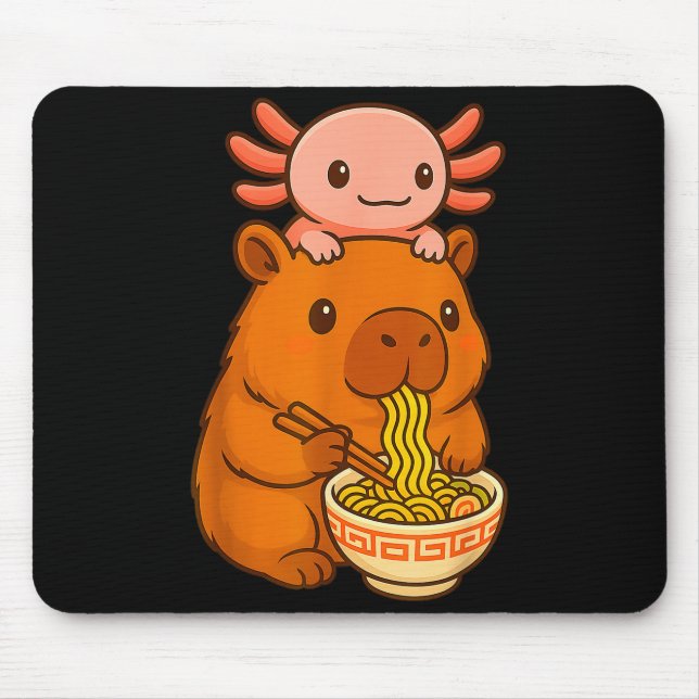 Capybara Anime Ramen Axolotl Lustiges Grafik Kawai Mousepad (Vorne)