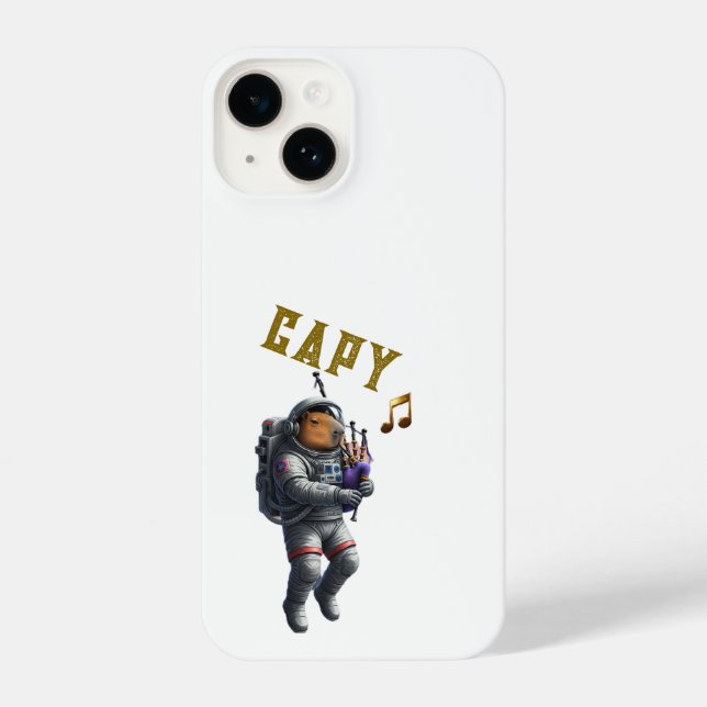 Capybara Astronaut Bagpipe Phone Case iPhone Hülle (Rückseite)