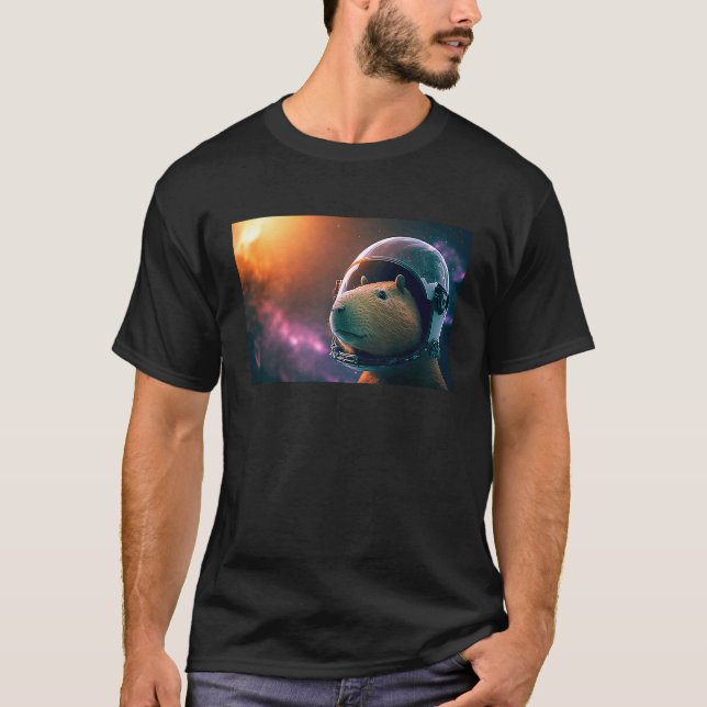 Capybara Astronaut Deep In Space Cosmic T-Shirt (Vorderseite)