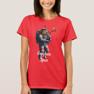Capybara-Astronaut Dudelsack spielendes Weltraum-T T-Shirt