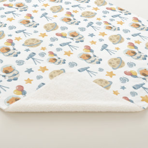 Capybara Astronaut Kindermuster - Sherpa Blanket Sherpadecke