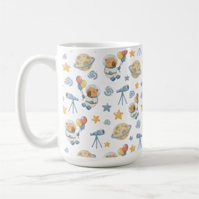 Capybara Astronaut Kindermuster - Tasse (Links)
