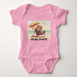 Capybara at beach says: Relax, Fluffy Baby Strampler