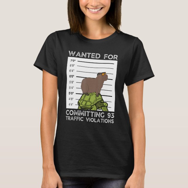 Capybara auf Tortoise Gewollt Mugshot T-Shirt (Vorderseite)