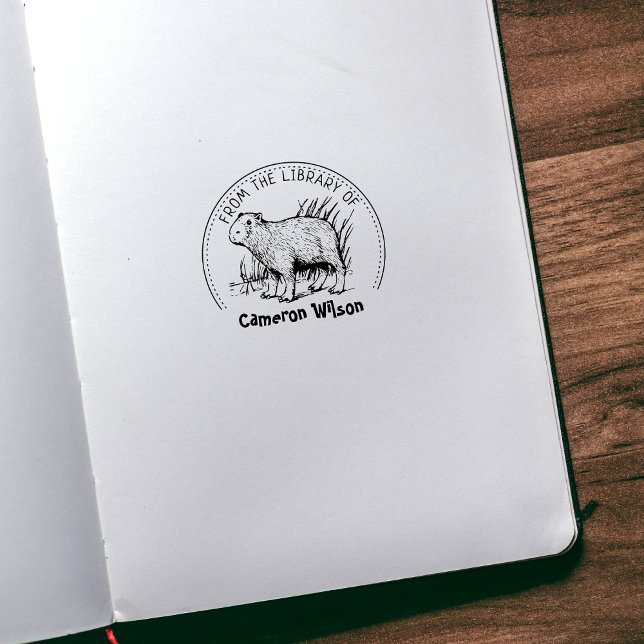 Capybara aus der Bibliothek, Buch Gummistempel (Von Creator hochgeladen)