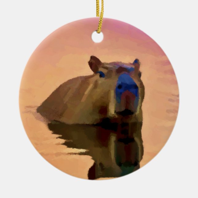 Capybara aus einem ruhigen See Keramik Ornament (Vorne)