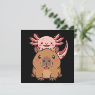 Capybara Axolotl Kawaii Tierliebhaber Zoo Tag Einladung