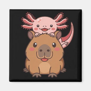 Capybara Axolotl Kawaii Tierliebhaber Zoo Tag Magnet