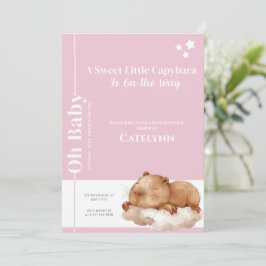 Capybara Baby Shower Invitation • Oh Baby Pink Save The Date