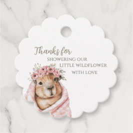 Capybara Baby Shower • Little Wildflower Gift Tag Geschenkanhänger