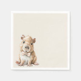 Capybara Baby Shower Napkin • Girl Edition Serviette