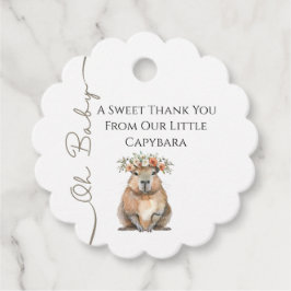 Capybara Baby Shower • Oh Baby Wildflower Geschenkanhänger