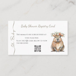 Capybara Baby Shower • Registry Card Visitenkarte