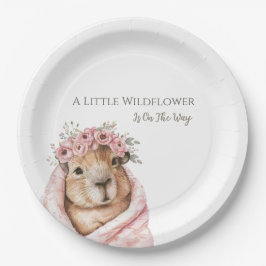 Capybara Baby Shower • Wildflower Paper Plate Pappteller