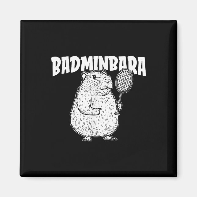 Capybara Badminton Shuttle - Player Racket Badminb Magnet (Vorne)