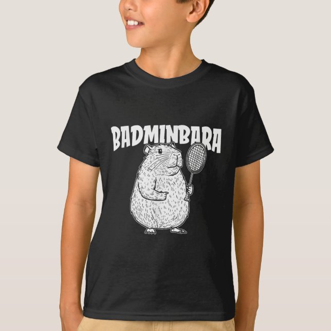 Capybara Badminton Shuttle - Player Racket Badminb T-Shirt (Vorderseite)