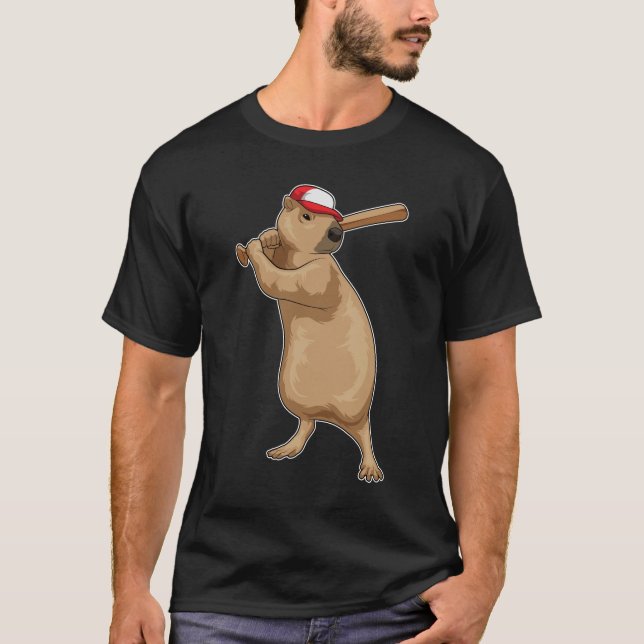 Capybara Baseball Baseball T-Shirt (Vorderseite)