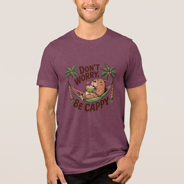 Capybara Be Happy Tri-Blend Shirt (Vorderseite)