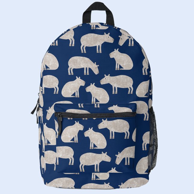 Capybara Bedruckter Rucksack (Cute watercolor capybara pattern backpack for animal lovers)