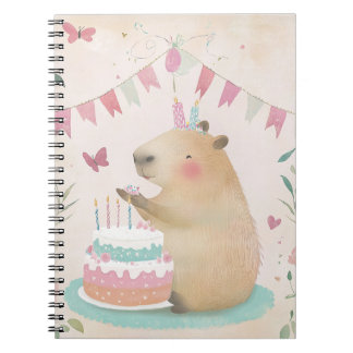Capybara Birthday Bash Spiral Notebook Notizblock