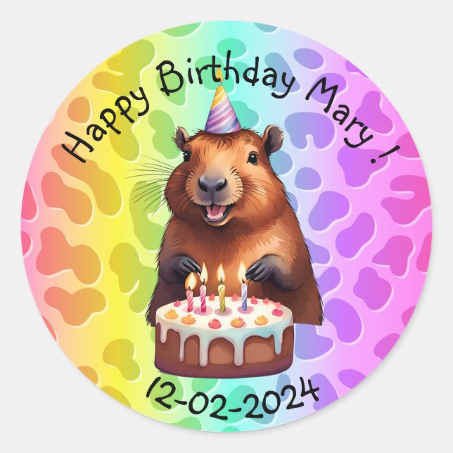 CAPYBARA  BIRTHDAY STICKERS (Vorderseite)