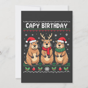 Capybara Birthday Ugly Christmas Sweater Capybara Einladung