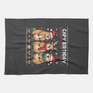 Capybara Birthday Ugly Christmas Sweater Capybara Geschirrtuch