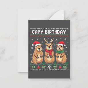 Capybara Birthday Ugly Christmas Sweater Capybara Mitteilungskarte