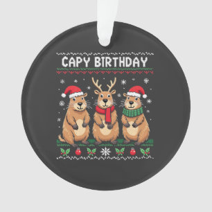Capybara Birthday Ugly Christmas Sweater Capybara Ornament