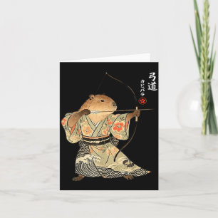 Capybara-Bogenschießen-Samurai-Kyudo-japanische-Ti Karte