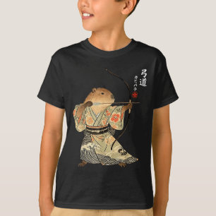 Capybara-Bogenschießen-Samurai-Kyudo-japanische-Ti T-Shirt