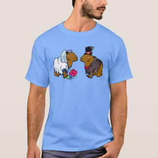 Capybara Bride & Groom Niedliche Hochzeitsillustri T-Shirt