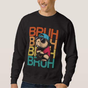 Capybara Bruh Funny Capybara Lover Vintag Retro Sweatshirt