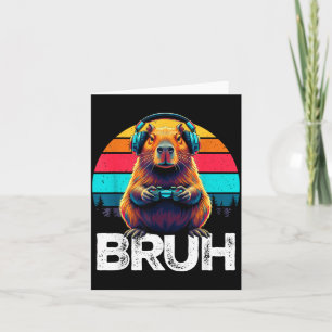 Capybara Bruh Lustiger Gamer Retro Capybara Gaming Karte
