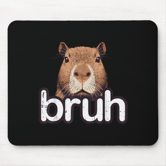 Capybara Bruh Lustiges Capy Meme Nagetier Männer J Mousepad (Vorne)