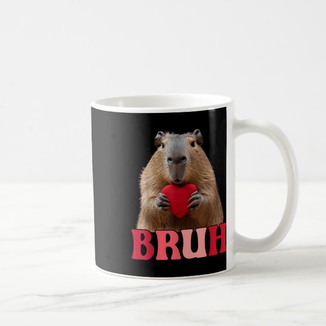 Capybara Bruh Meme Funny Sprichwort Teens Boys Val Kaffeetasse (Rechts)