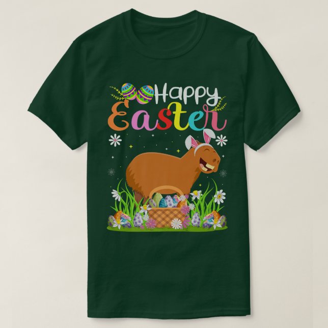 Capybara Bunny Egg Jagen Funny Capybara Happy Ea T-Shirt (Design vorne)