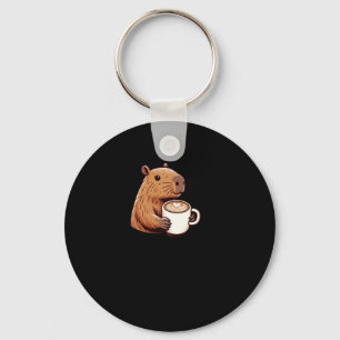 Capybara Cafetero Genießen Sie ein Latte mit Art S Schlüsselanhänger