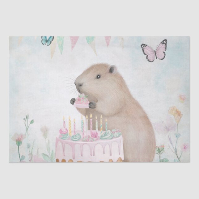 Capybara Cakefest Kids Party Dekorpapier Seidenpapier (Vorderseite)