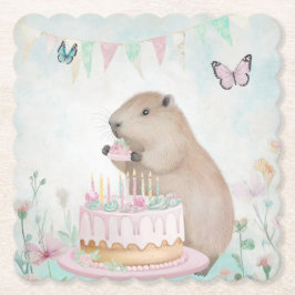 Capybara Cakefest Kids Party Paper Untersetzer