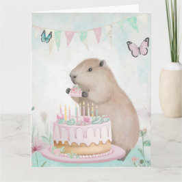 Capybara Cakefest Kindergeburtstag Grußkarte Karte